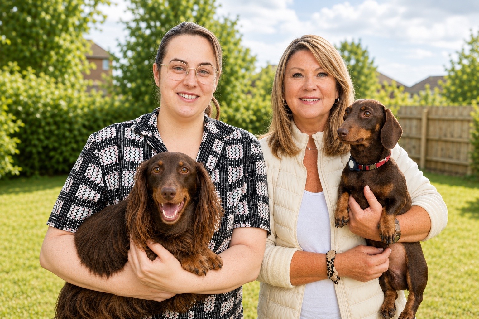 Cordy and Maria with dogs